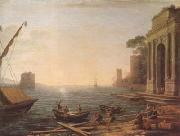 Claude Lorrain Seaport at Sunrise (mk08) china oil painting reproduction